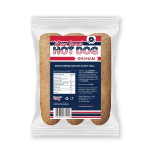 BUŁKA HOT DOG francuski GRAHAM 3 szt. Pełnoziarnista MasterBread 180g